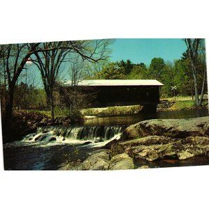 Covered Bridge Waterloo New Hampshire Postcards Travel Vintage